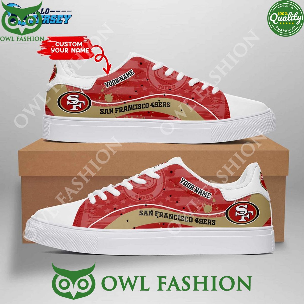 San Francisco 49ers Customized NFL Stan Smith Sneakers Impressive picture.