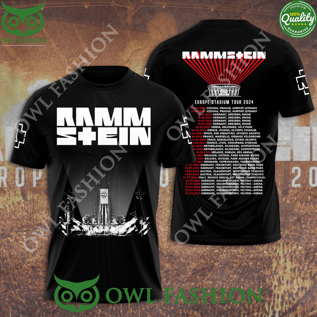 Stadium Tour Europe 2024 Rammstein 3D Tshirt Hoodie Trending picture dear
