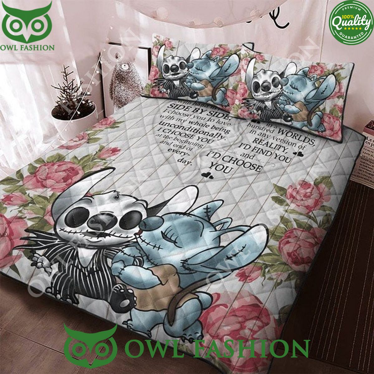 stitch and lilo couple i choose you find you side by side halloween quilt bedding set 1 pKbRj.jpg