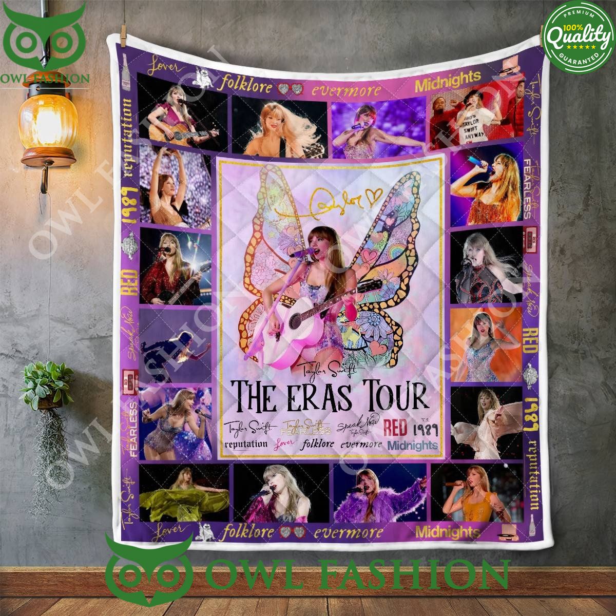 Taylor Swift The Eras Tour Purple Quilt Blanket Beauty queen
