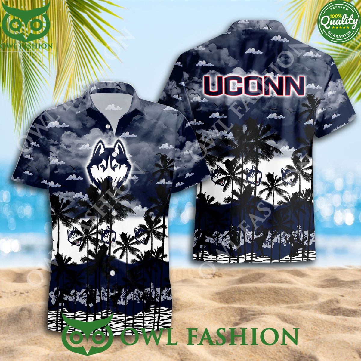 Trending Summer Connecticut Huskies basketball Hawaiian Shirt Studious look