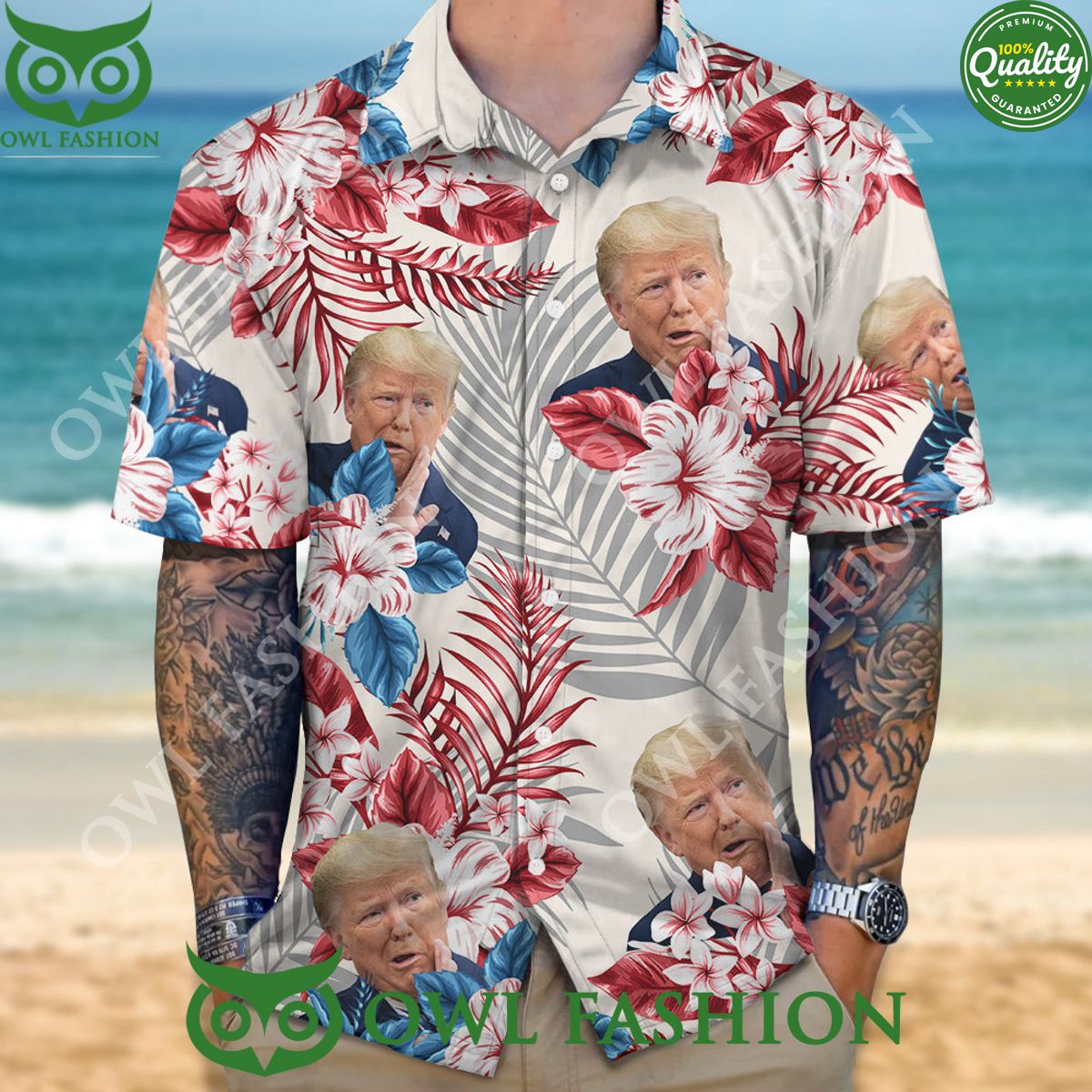 Donald Trump Face Expression Hawaii Shirt Rocking picture