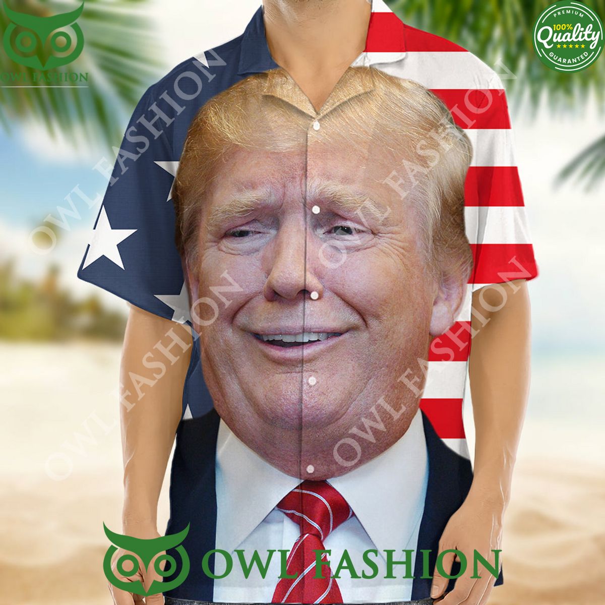 Funny Donald Trump Face Hawaii Shirt Beauty queen