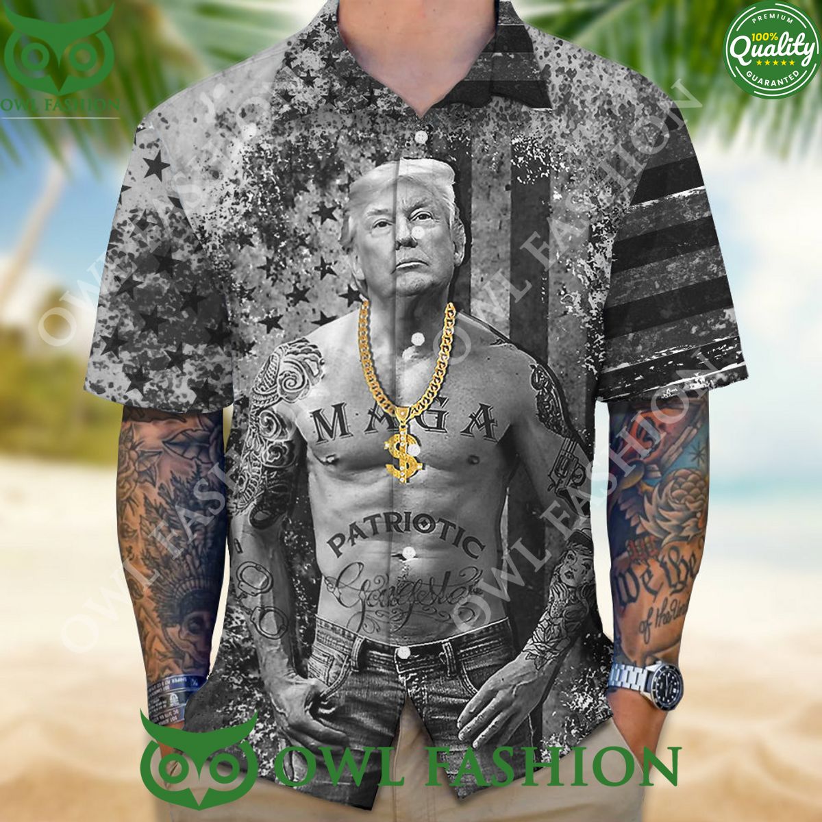 funny donald trump gangters black and white hawaii shirt 1 wJxzT.jpg