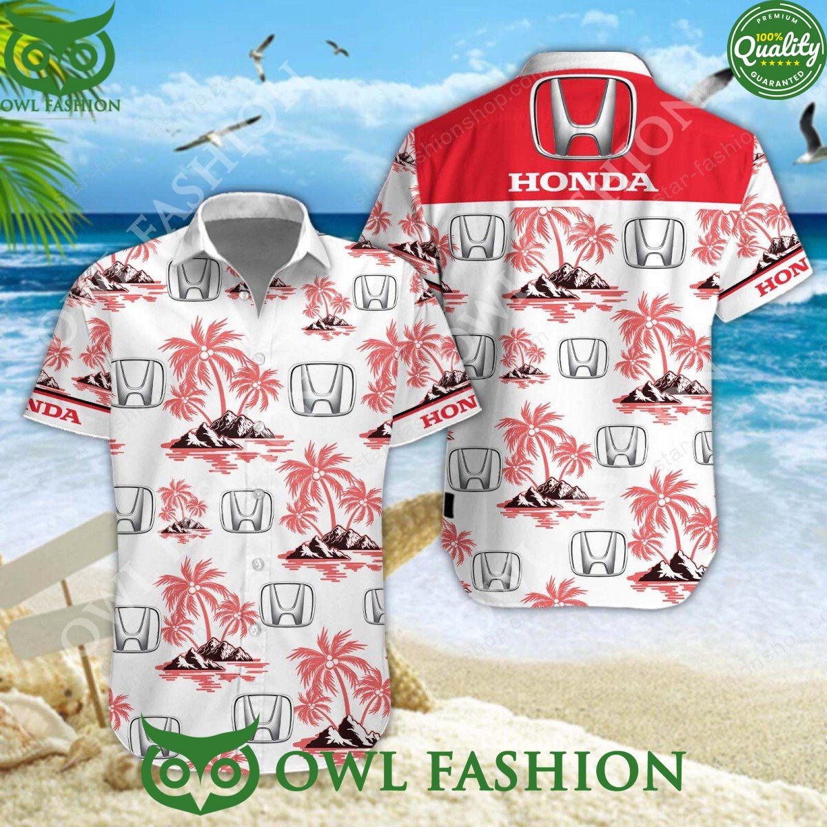 Honda Japanese Automobile Brand Hawaiian Shirt and Short Natural and awesome