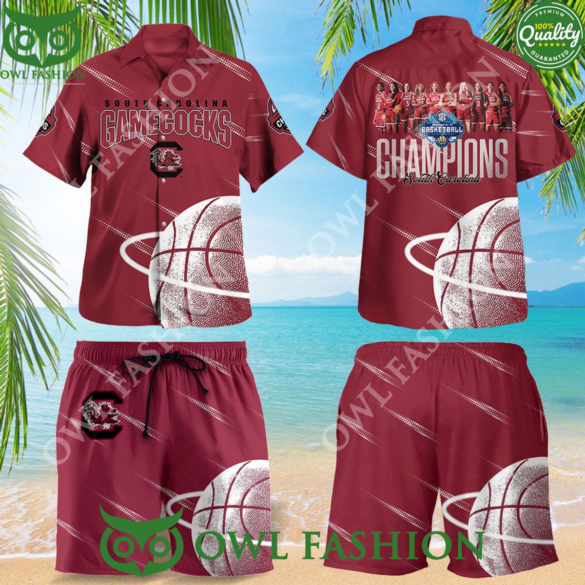 south carolina gamecocks basketball red hawaiian shirt short 1 LqoUR.jpg