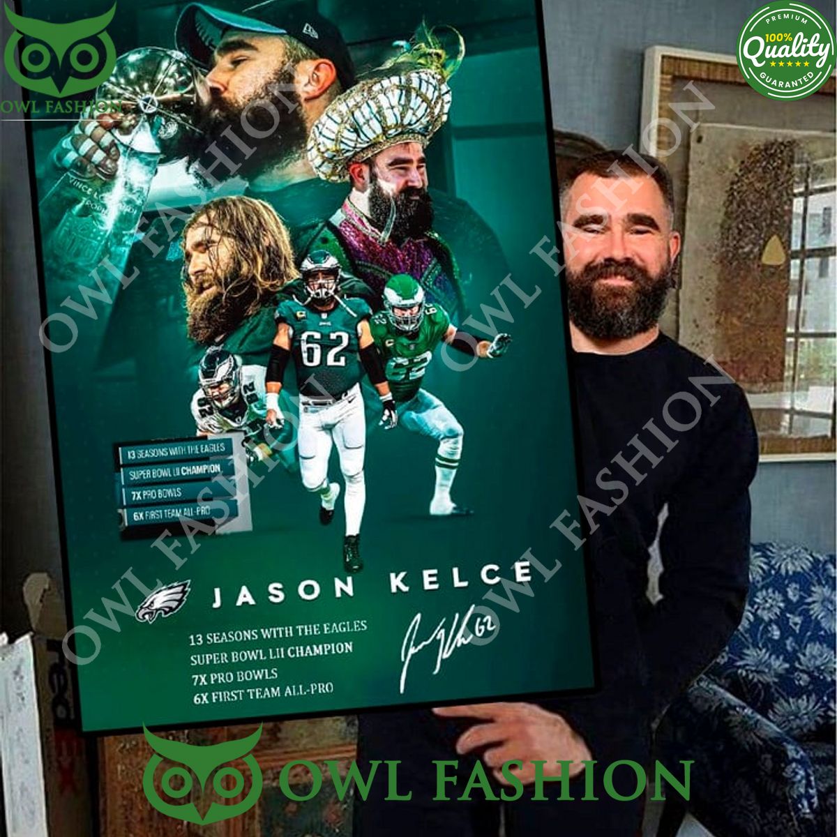 thank you for memories jason kelce 13 seasons with the eagles 7x pro bowls legender poster 1 tpFtr.jpg