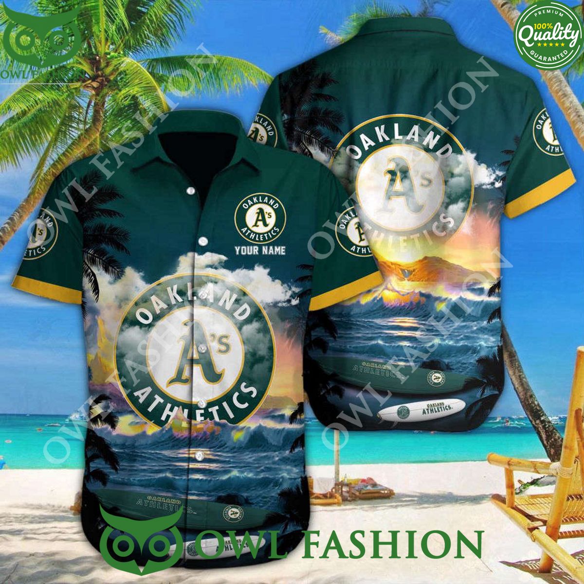 customized oakland athletics mlb baseball hawaiian shirt and shorts 1 uW2fe.jpg