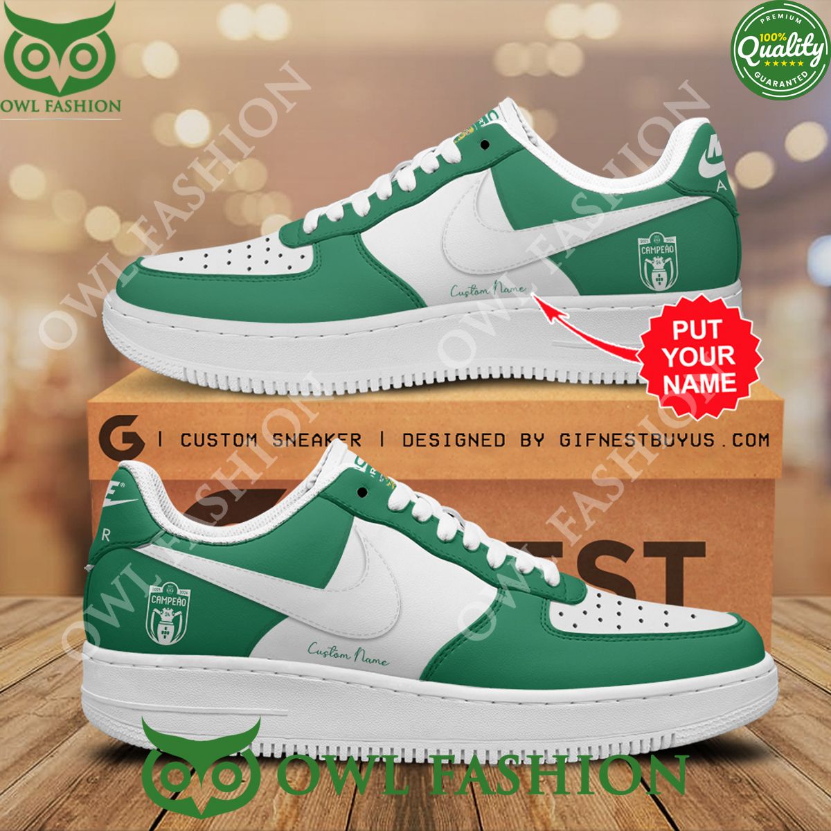 Personalized Sporting CP Campeao Air Force 1 Sneaker Rejuvenating picture