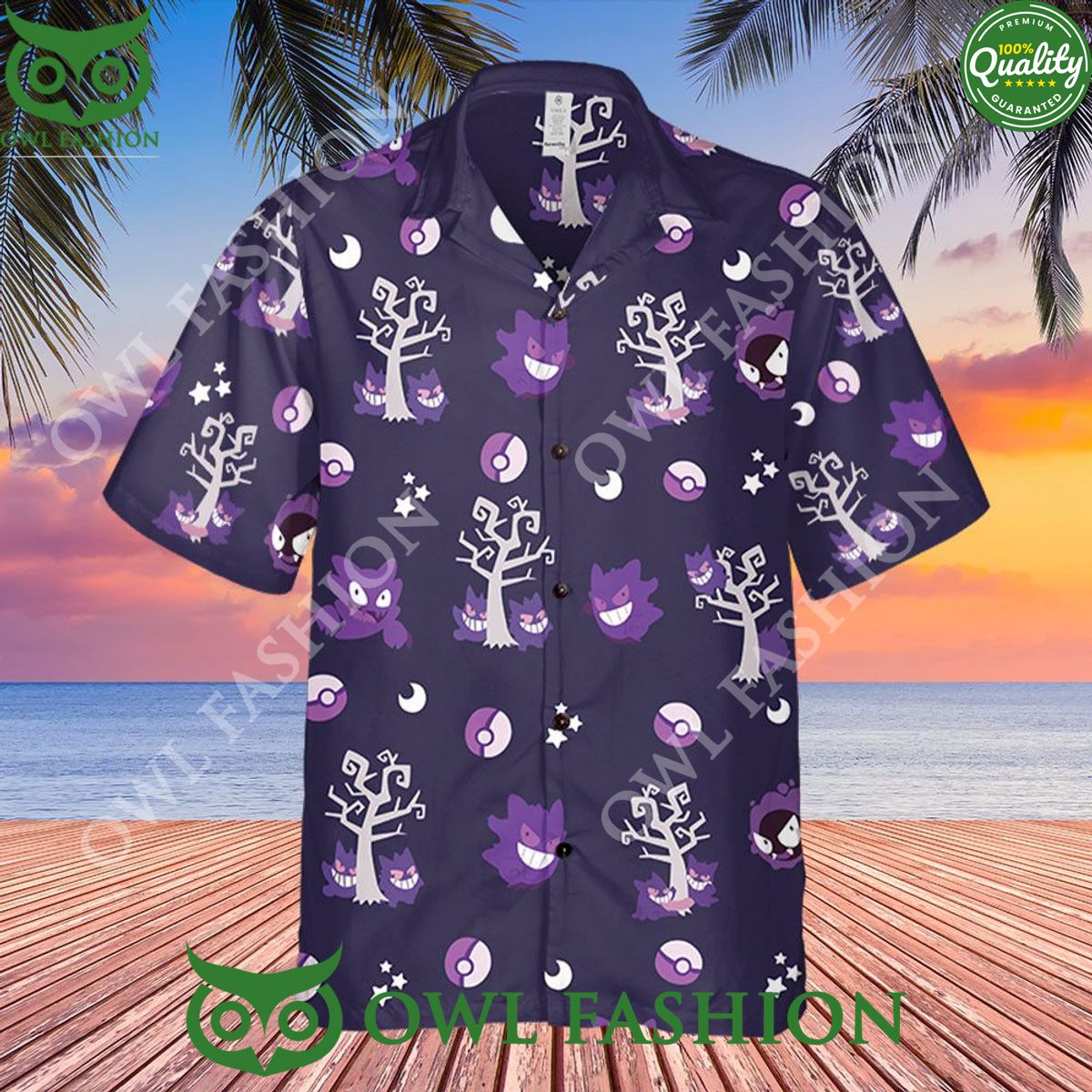 pokemon trendy gengar evolution purple beach vibe hawaiian shirt 1 GKWNq.jpg