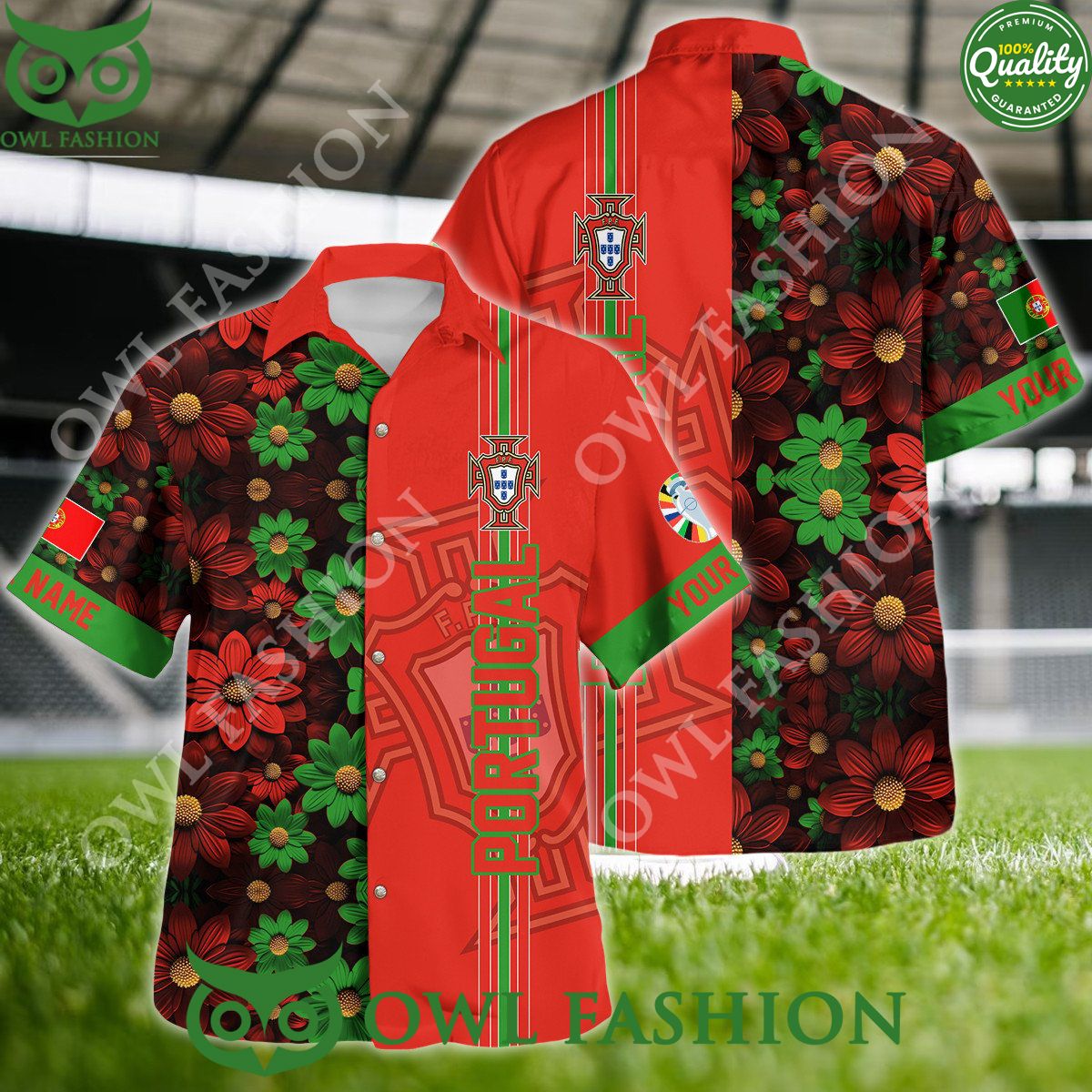 Portugal Customized Euro Championship UEFA Hawaiian Shirt Good click
