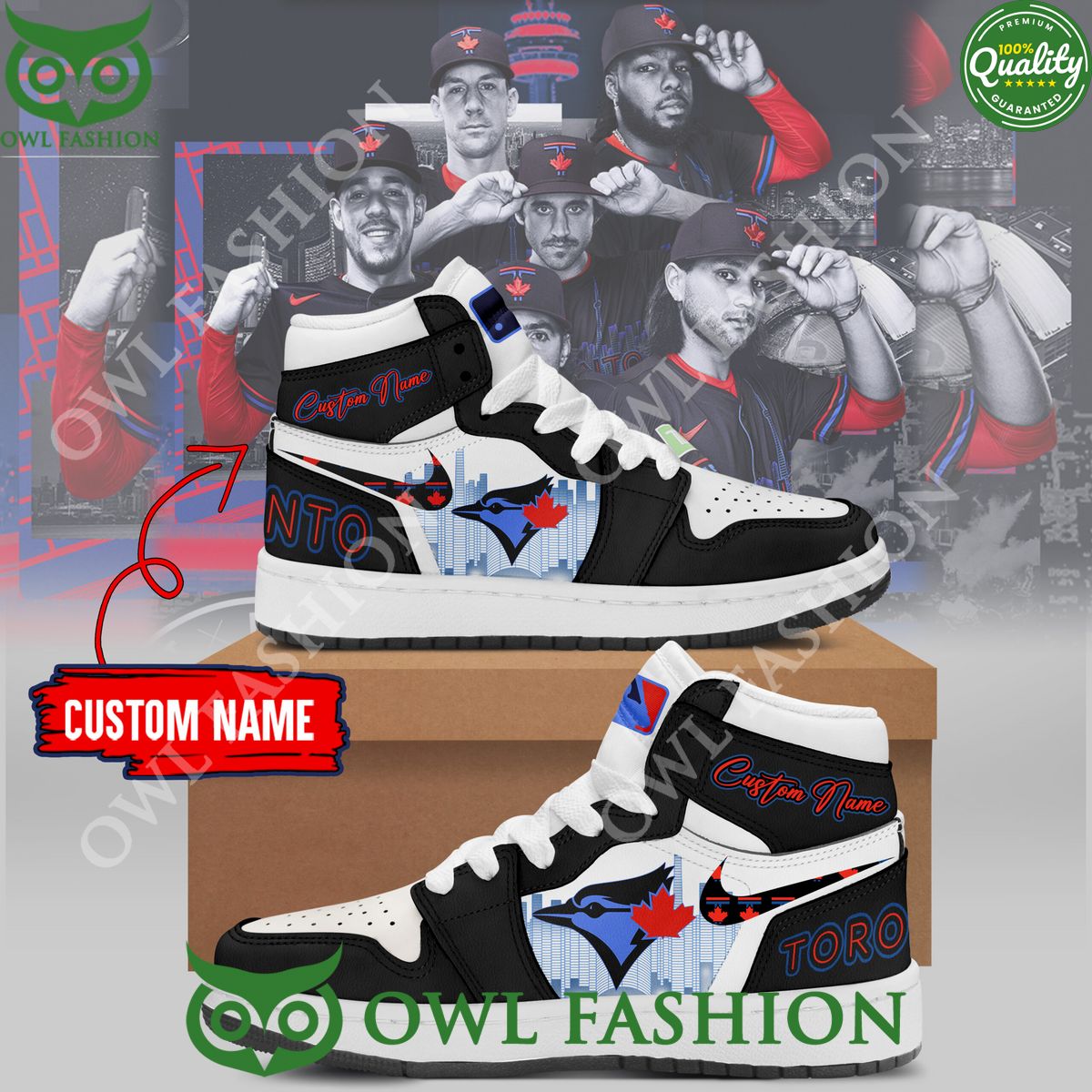 custom name special city connect toronto blue jays baseball team air jordan 1 PEK8n.jpg