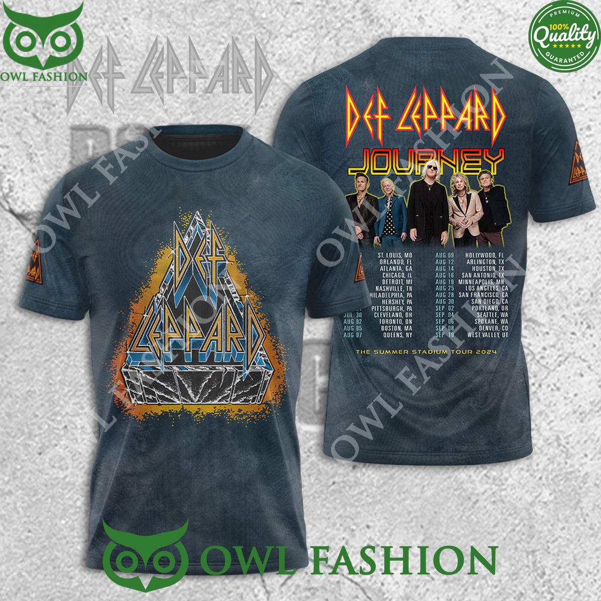 Def Leppard Journey Summer Stadium Tour Music List 3D Tshirt Coolosm