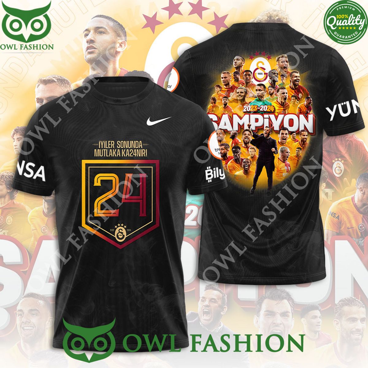 Galatasaray S.K. Limited Champion Football 3D Tshirt Cutting dash