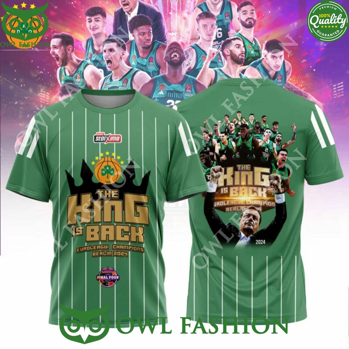 panathinaikos bc the king is back greek basket league t shirt 1 wQJpJ.jpg