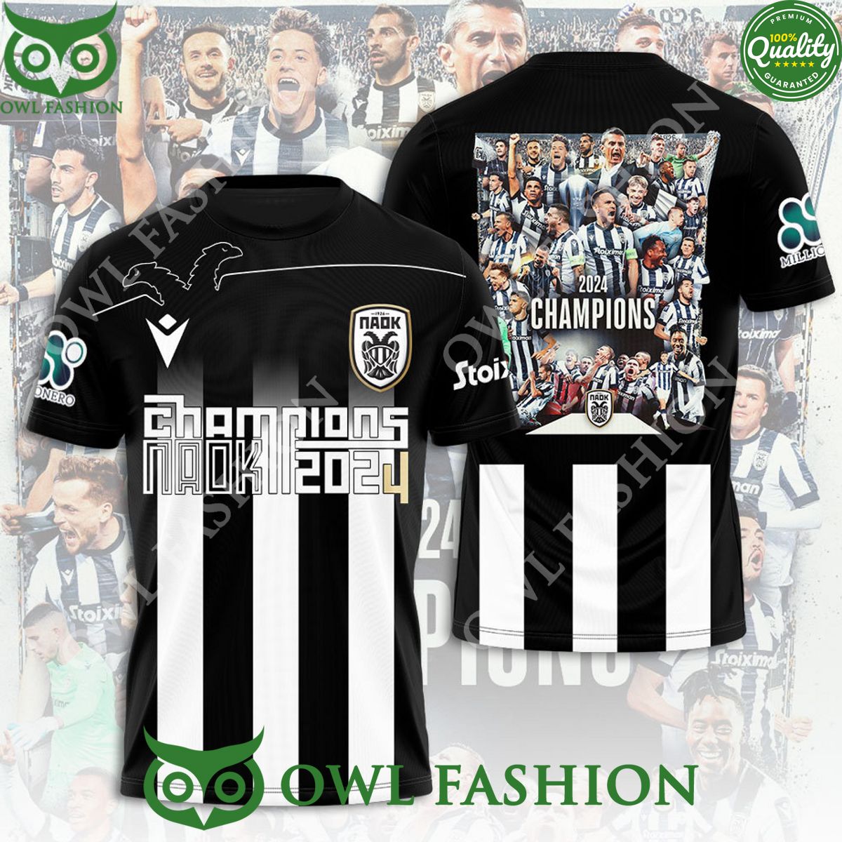 UEFA Champion PAOK FC Logo Team 3D Tshirt This is your best picture man