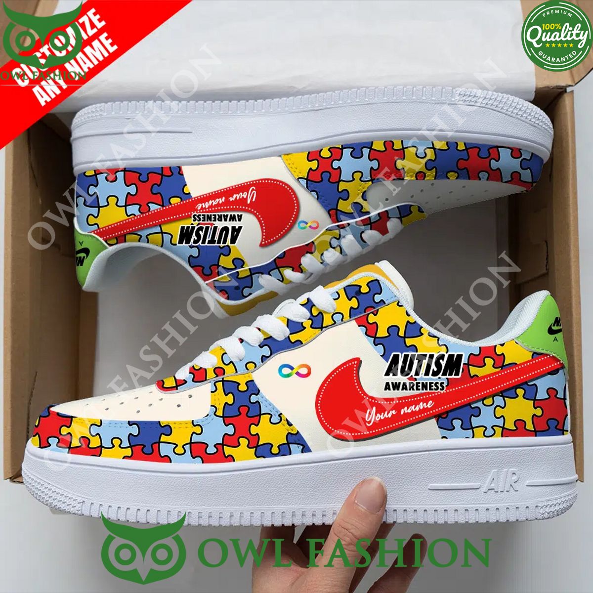 Autism Awareness Custom name Air Force 1 shoes Beauty queen