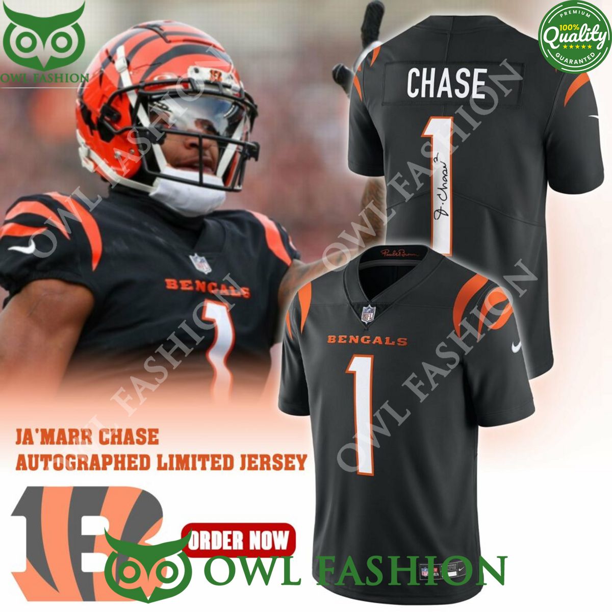 Autographed Cincinnati Bengals Ja Marr Chase Black Jersey shirt Sizzling