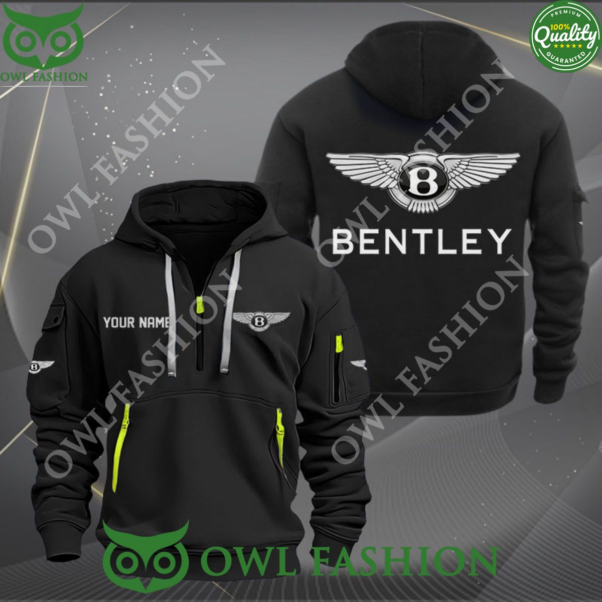 bentley automobile brand personalized 2d half zipper hoodie 1