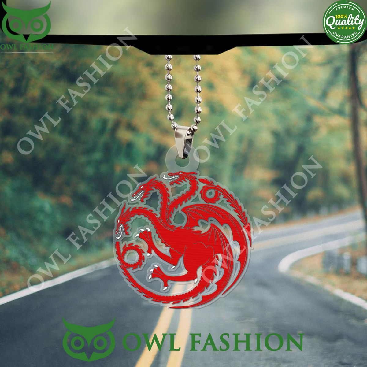 house of the dragon red banner acrylic car ornament 1 lZiUS.jpg