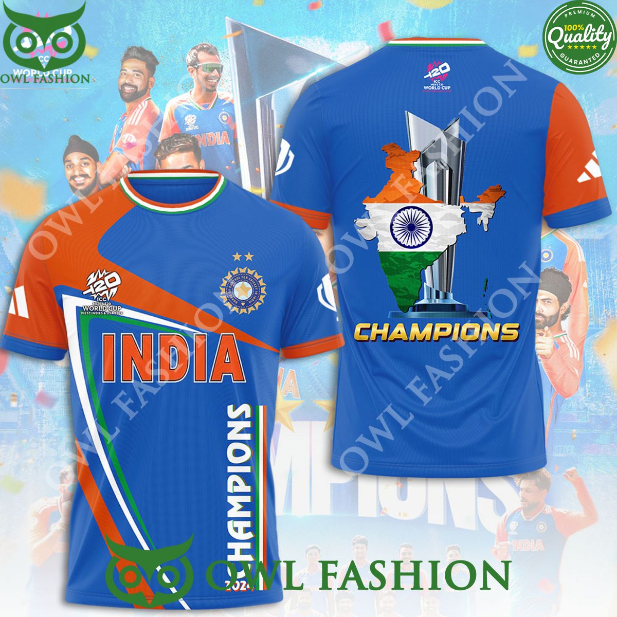 India x ICC mens T20 World Cup Champion Limited 3D Shirt Hoodie Lovely smile