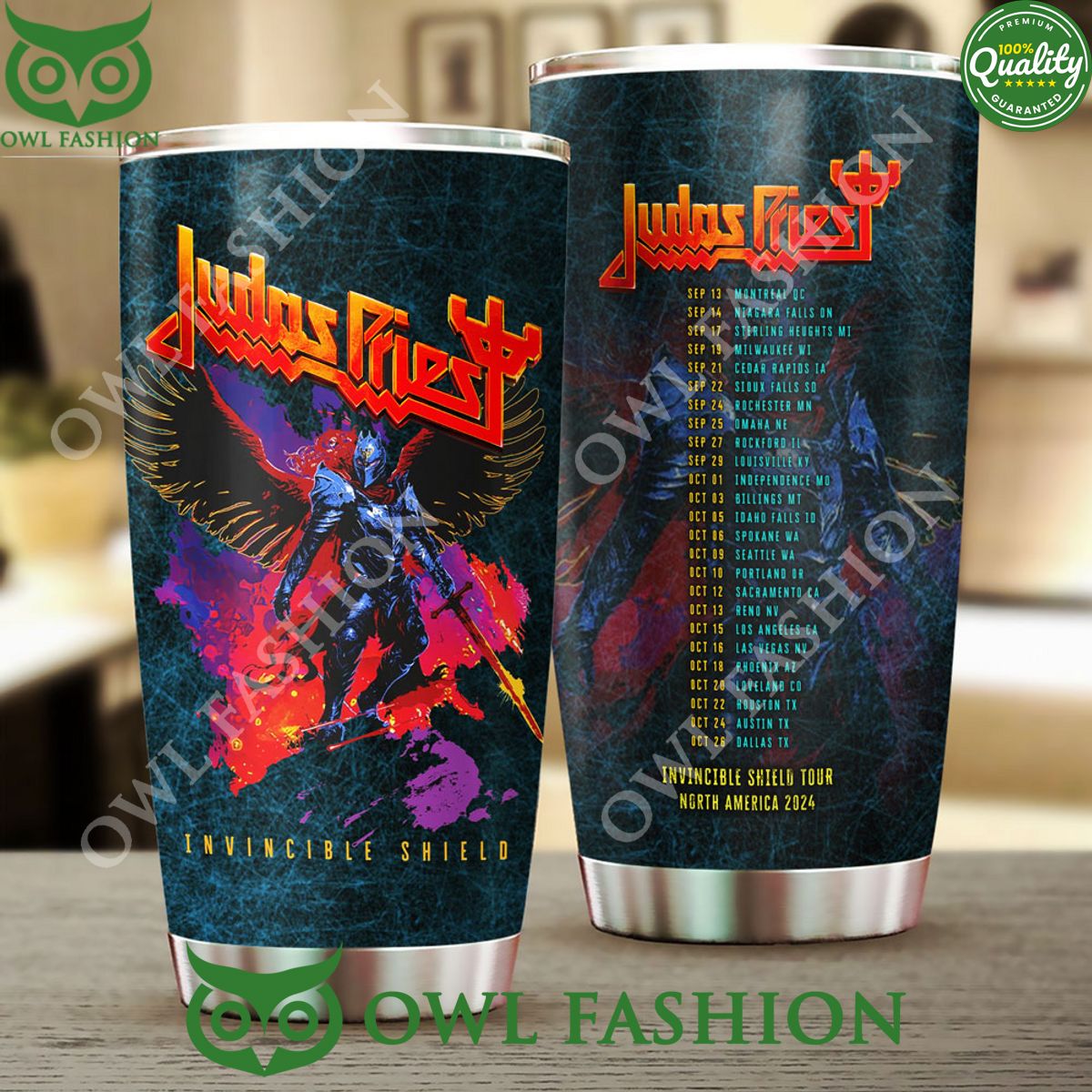 Judas Priest Band Invincible Shield Tumbler Cup You look too weak