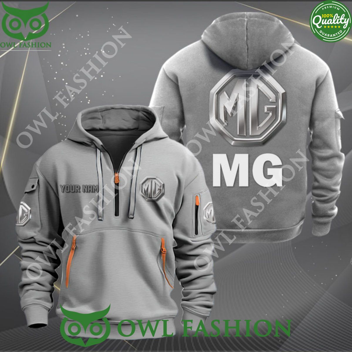 MG Car Motor Personalized 2d half zipper hoodie Wow! What a picture you click