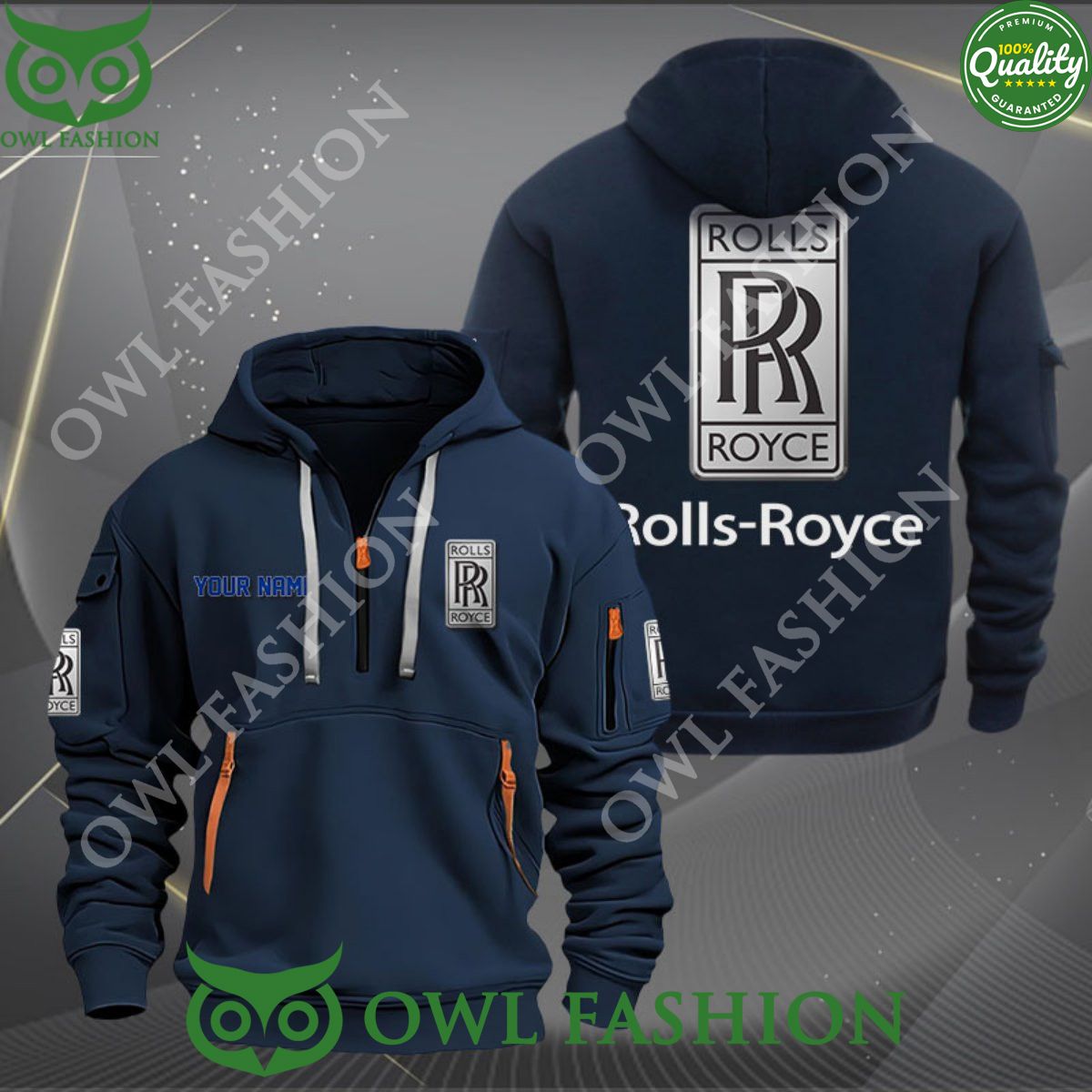 rolls royce brand logo personalized 2d half zipper hoodie 1 Nl66M.jpg