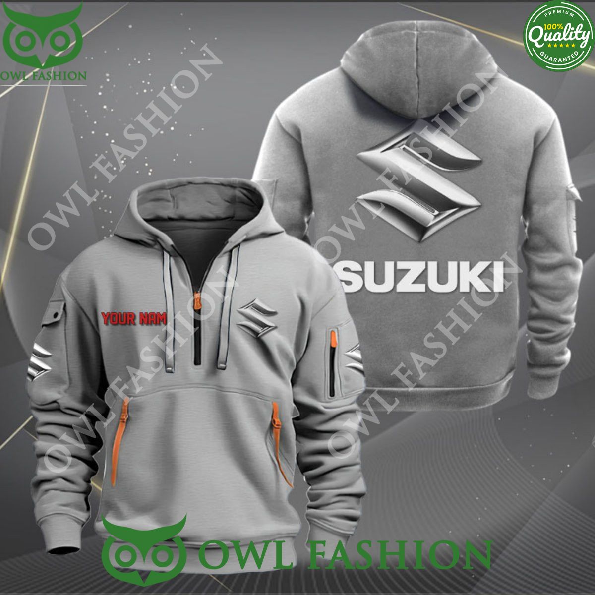 Suzuki Automobile Brand Personalized 2d half zipper Hoodie You look lazy