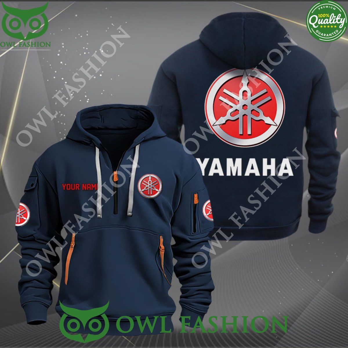 Yamaha Motor Personalized 2D Half Zipper Hoodie Trending picture dear