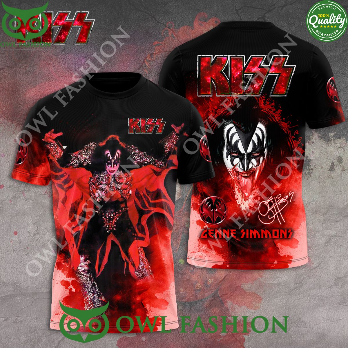 Kiss Band Genne Simmons The Demon 3D t shirt Cool DP