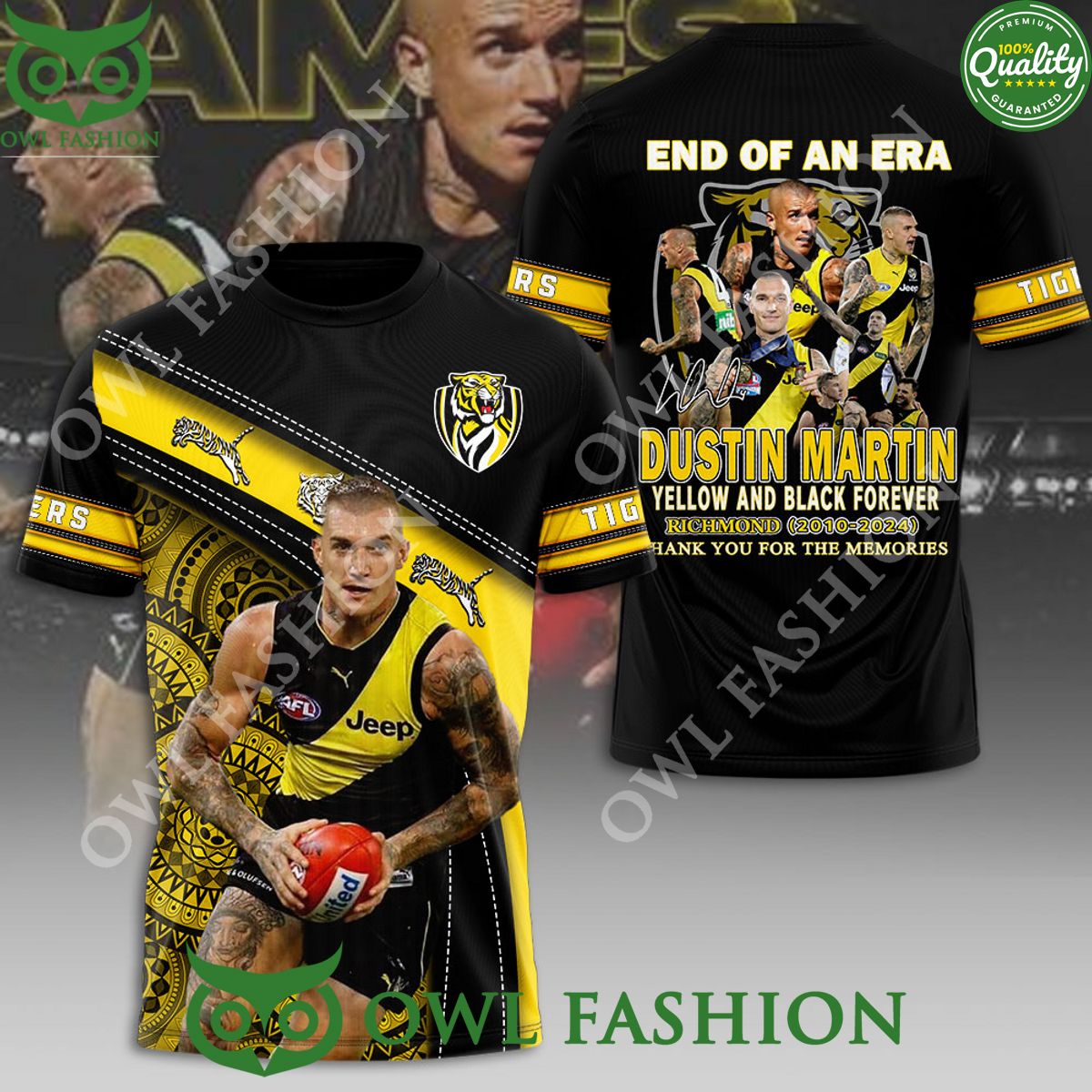 end of an era richmond fc dustin martin black and yellow forever 3d t shirt 1 jTx7I.jpg