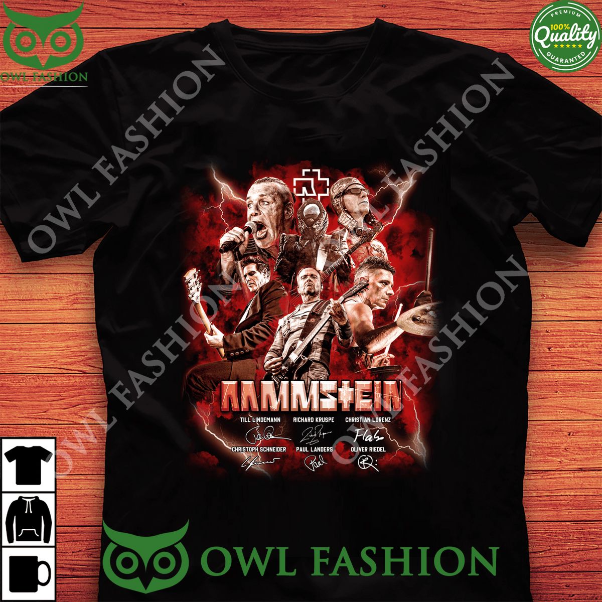 Limited Edition Red Rammstein band signatures t shirt I like your hairstyle