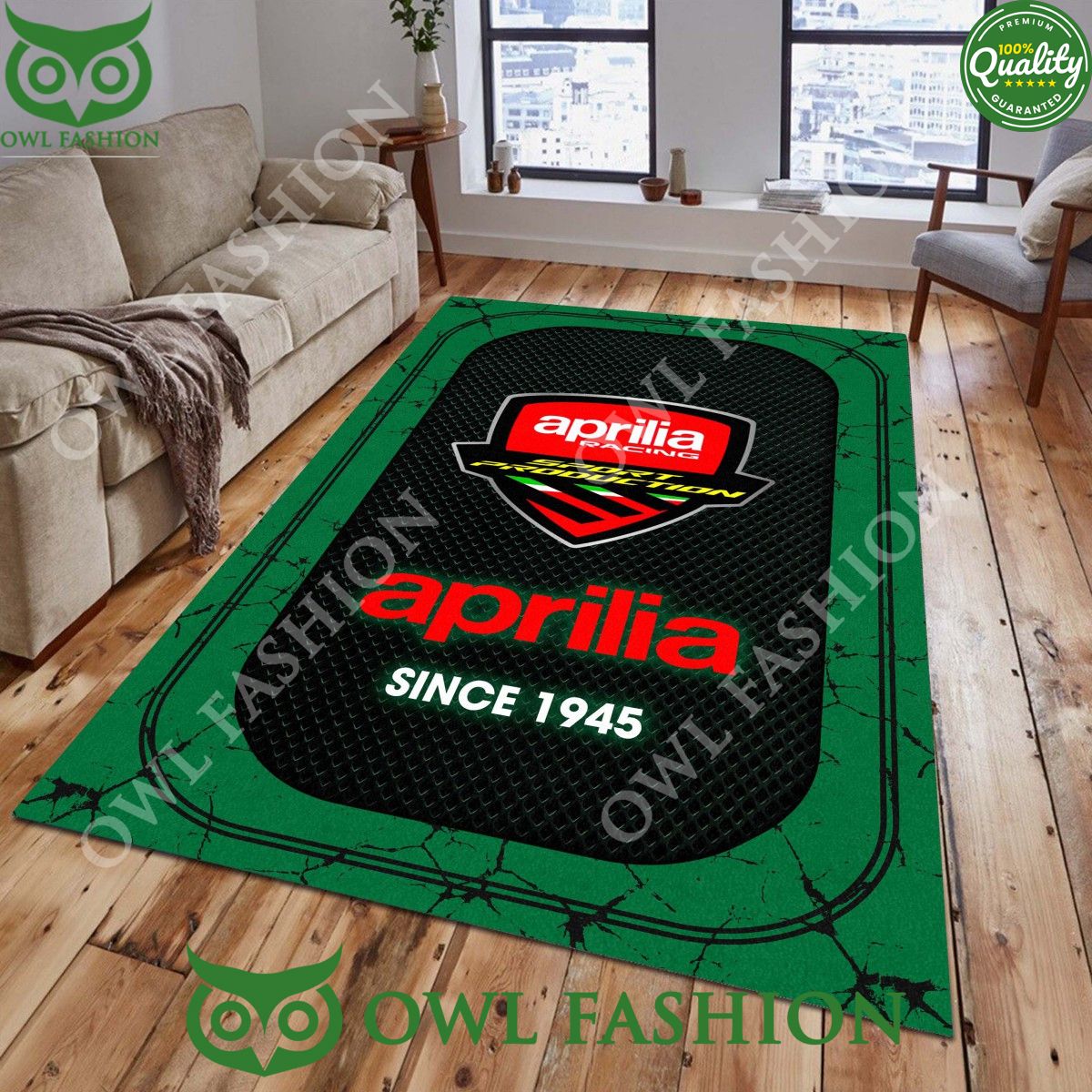 Aprilia Since 1945 Italian Logo Custom Color Rug Carpet Stunning