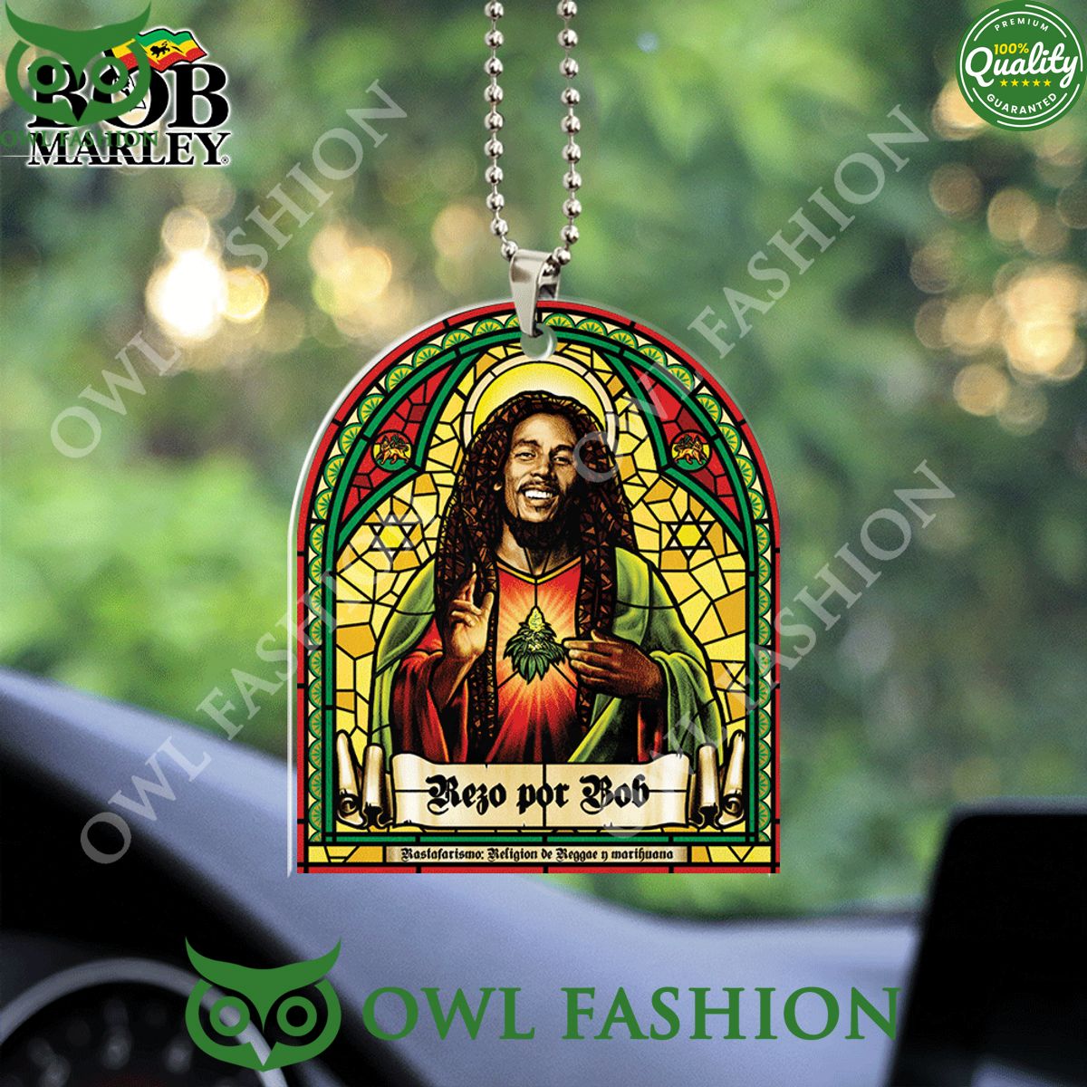 bob marley jamaican reggae shape 2 sided acrylic car ornament 1 zuaw3.jpg