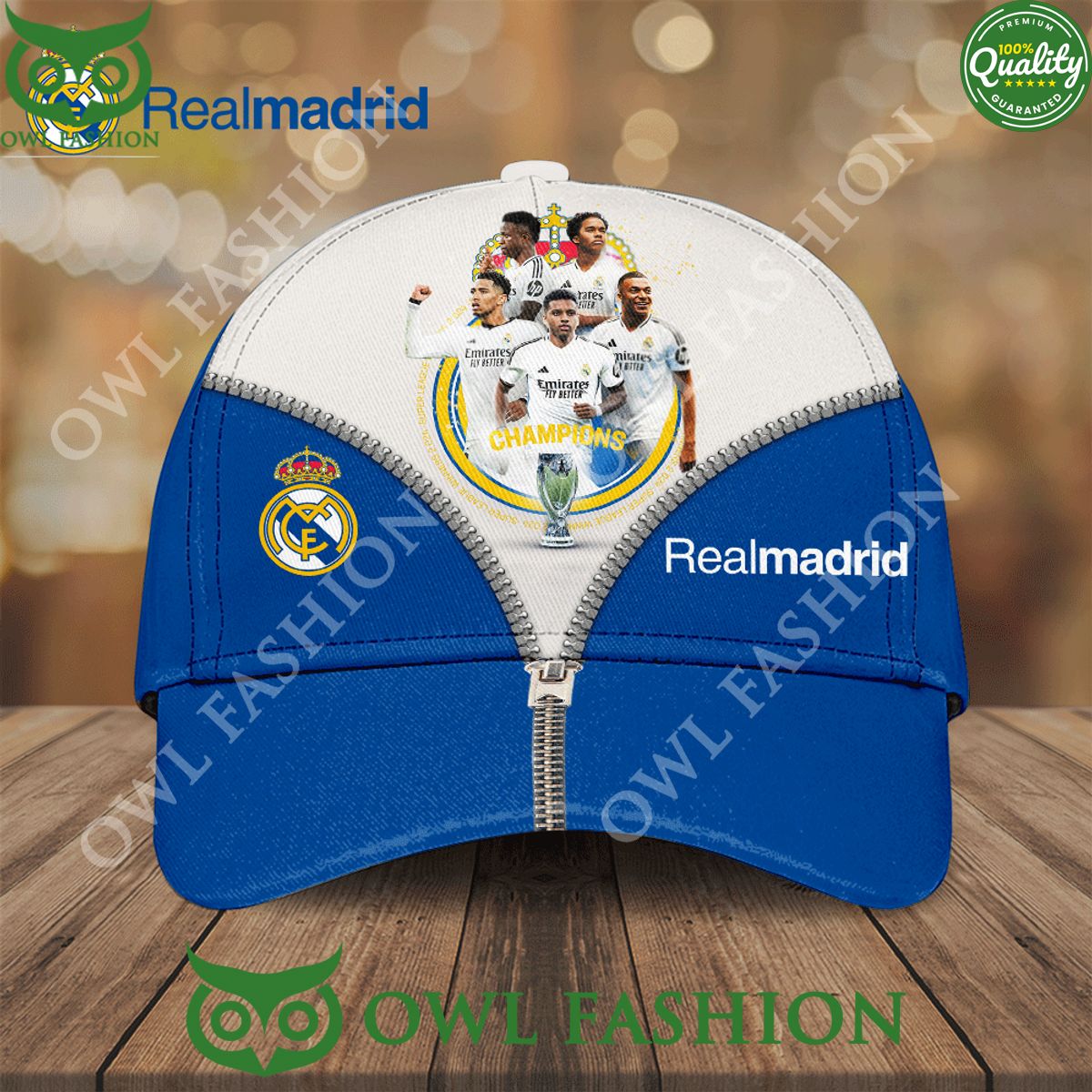 real madrid cf champions with mbappe classic cap 1 B9HWE.jpg