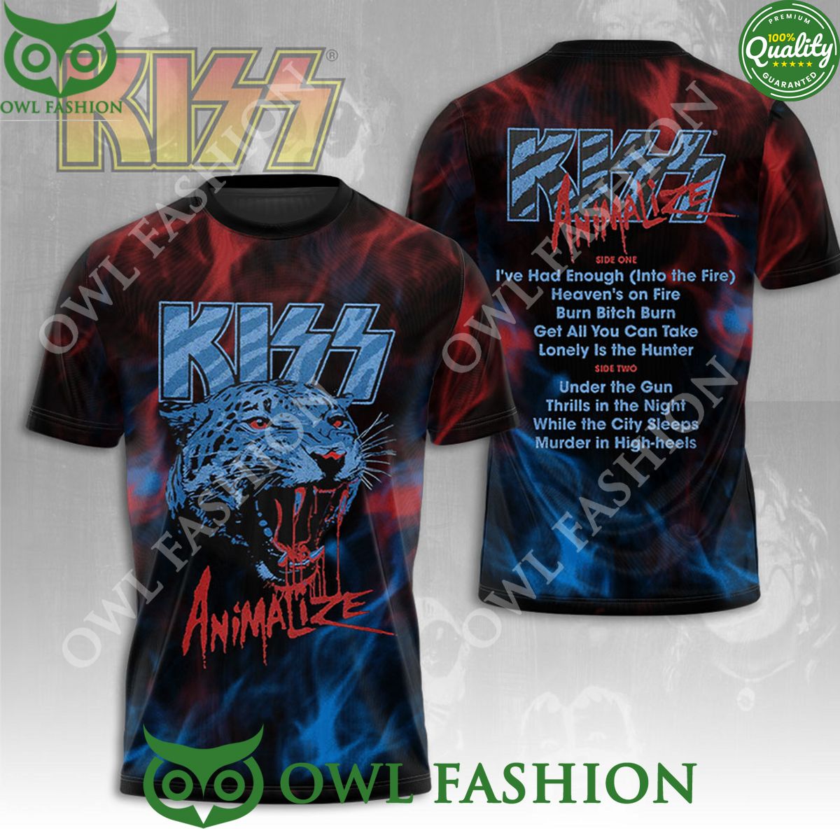 Kiss Band Animalize Album List 3D T shirt My favourite picture of yours