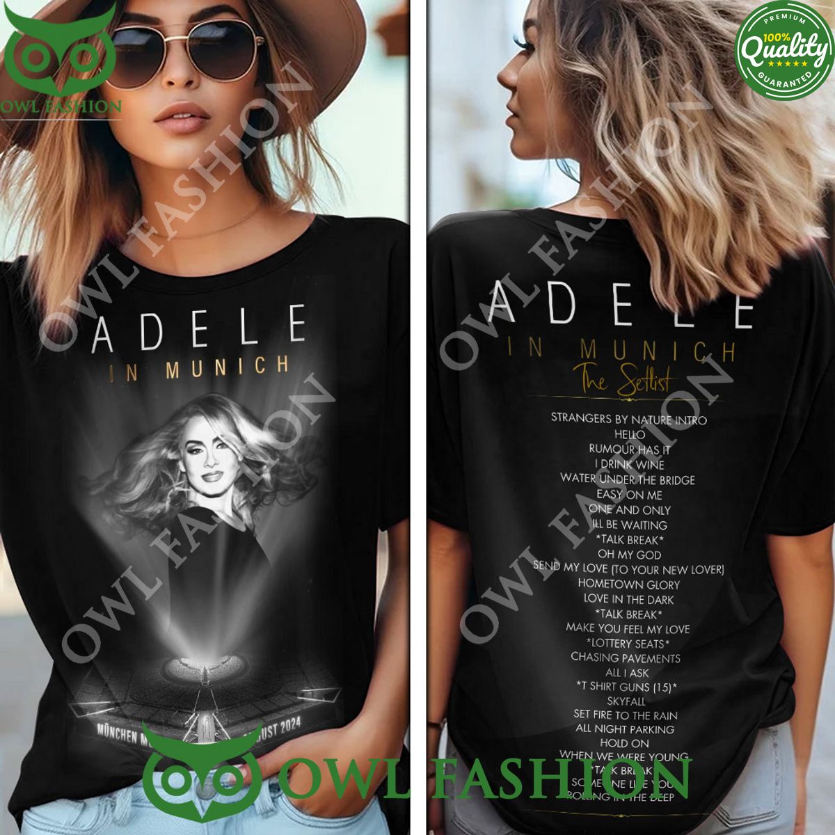 Adele In Munich World Tour List Song 3D Tshirt Natural and awesome