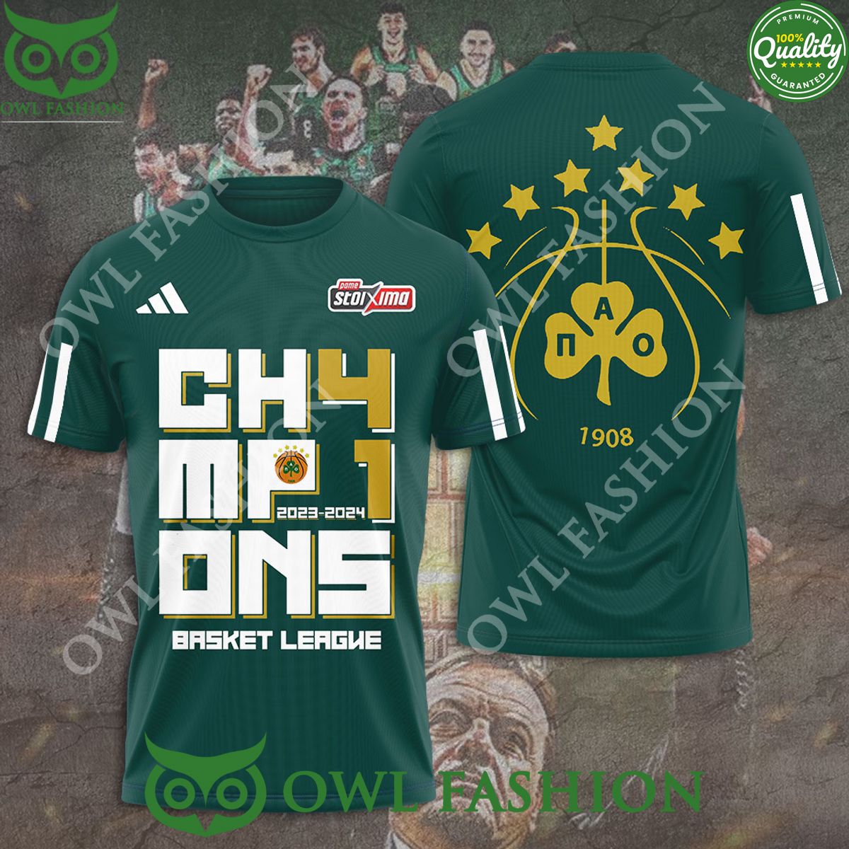 panathinaikos b c basket league champion 2024 3d tshirt 1 C7qfj.jpg