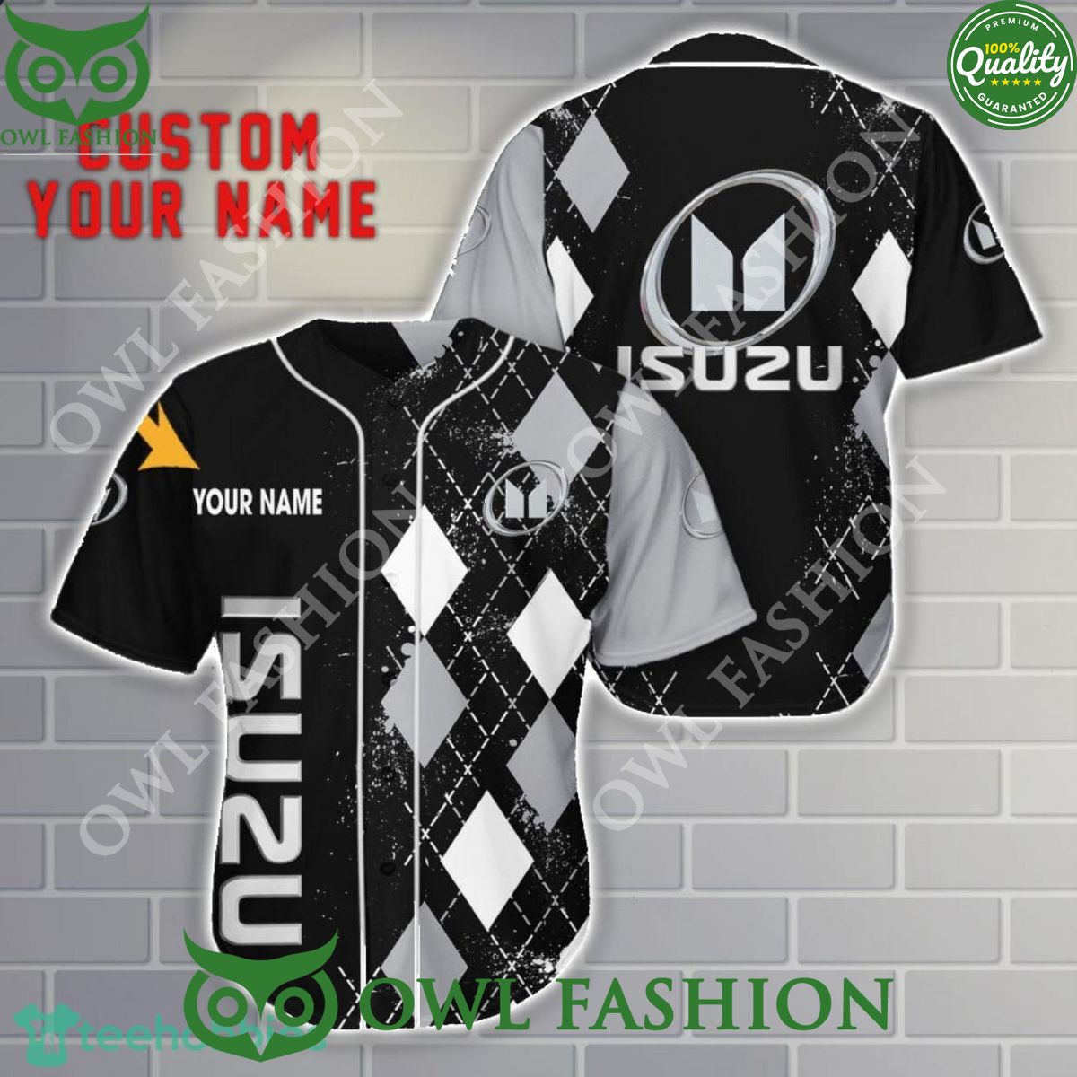 isuzu custom name black and white 3d baseball jersey shirt 1 F6EB7.jpg