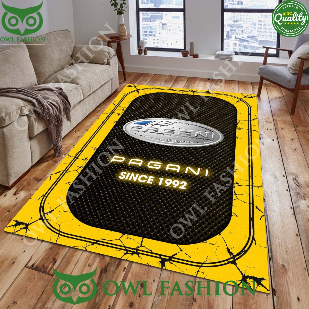 Pagani Italian sport cars 1992 stone marble rug carpet Stand easy bro