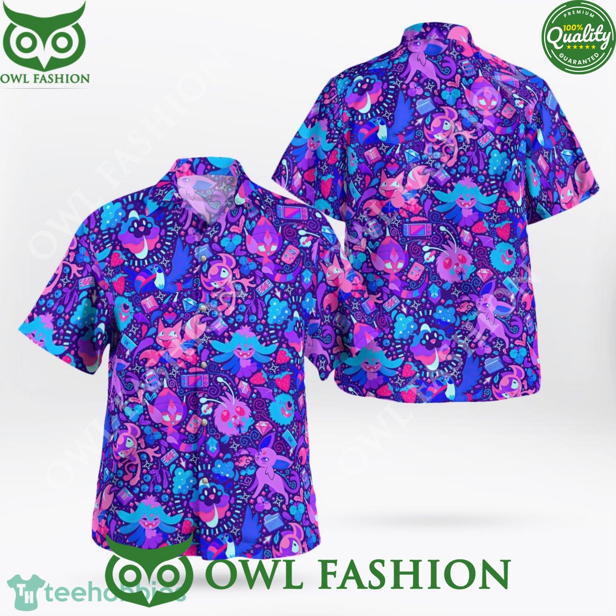 Paranormal Purple Pokemon Hawaiian Shirt Super sober