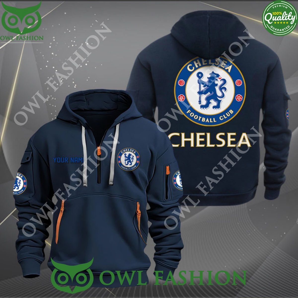 chelsea football champion custom name quarter zip hoodie 1 kHDiP.jpg