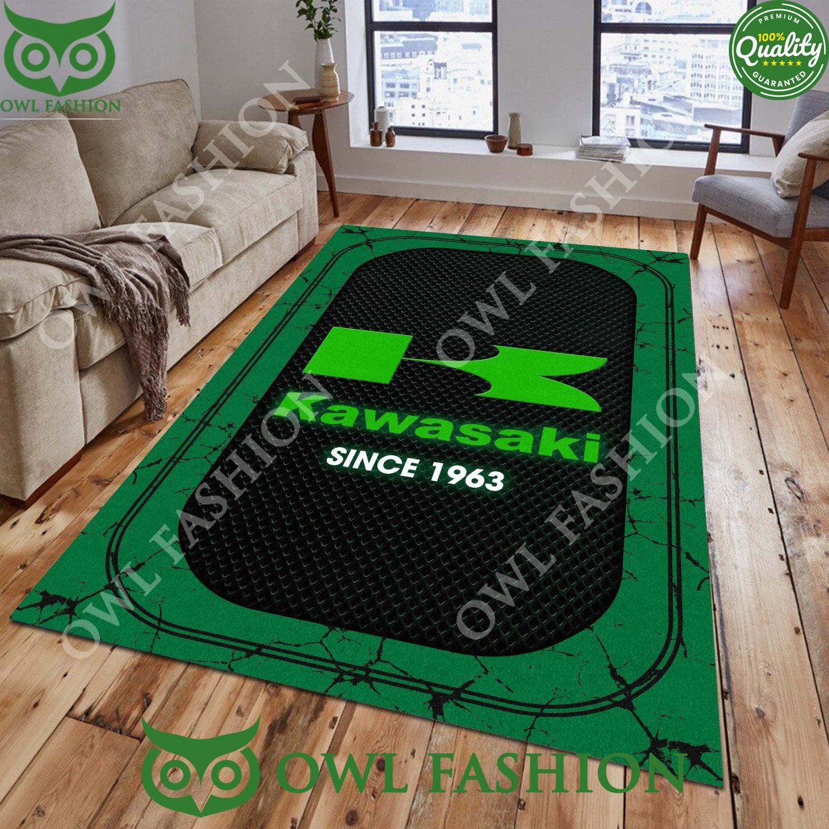 Kawasaki Since 1963 Car Brand Rug Carpet Stone Marble Good look mam