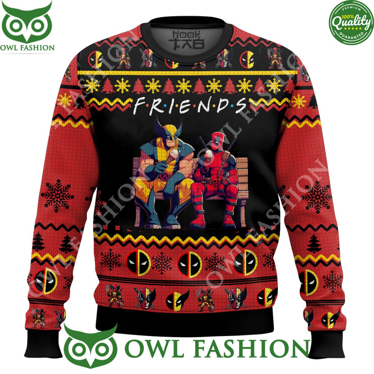 friends deadpool wolverine movies ugly sweater 1 I1bgv.jpg