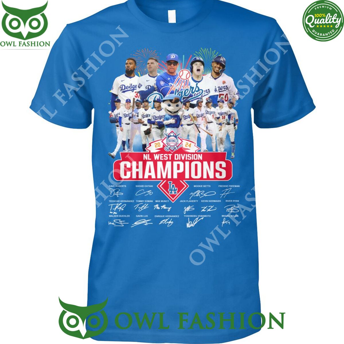 nl west division los angeles dodgers champions signatures team t shirt 1 wKSTn.jpg