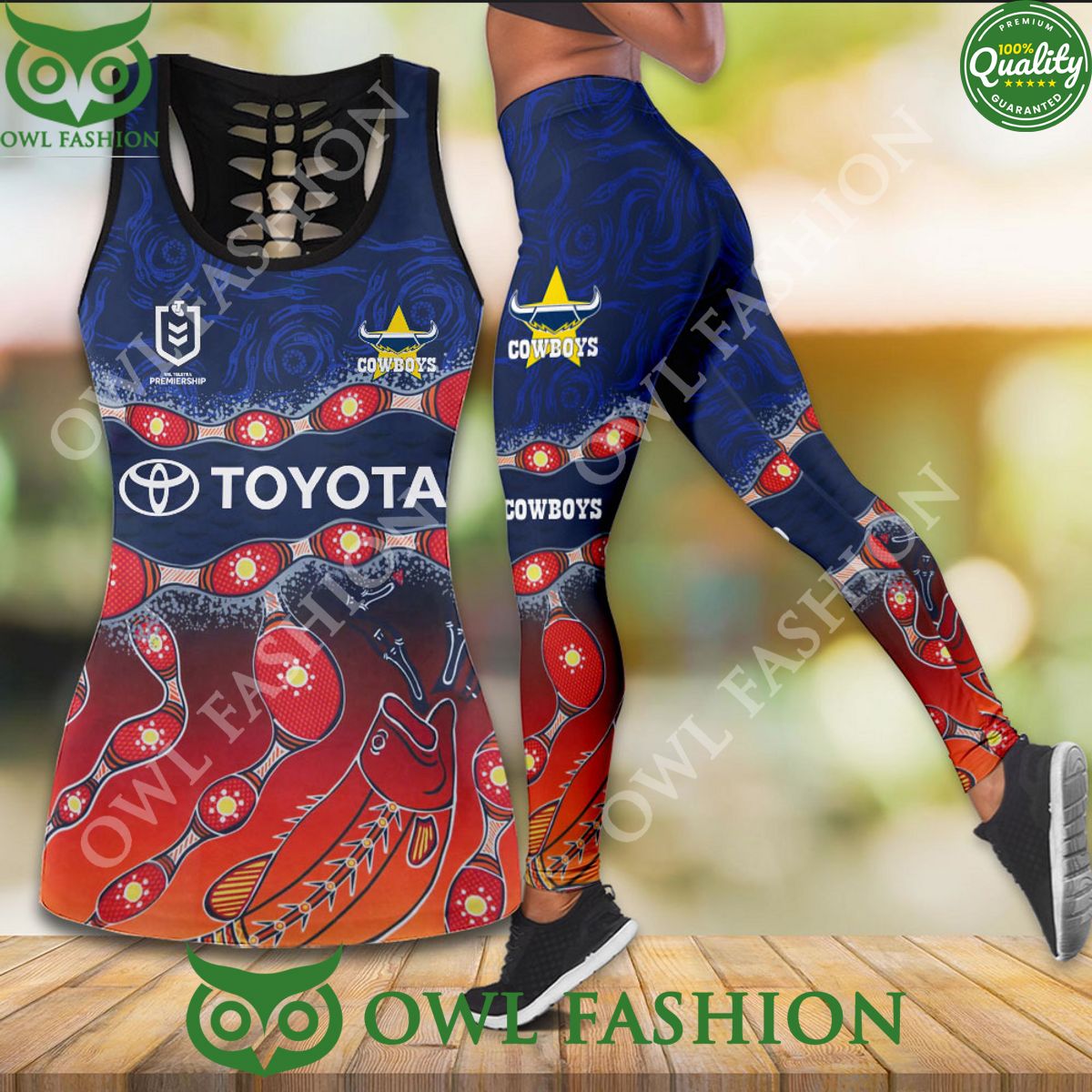 North Queensland Cowboys Toyota Hollow Tank Top and Leggings Cutting dash