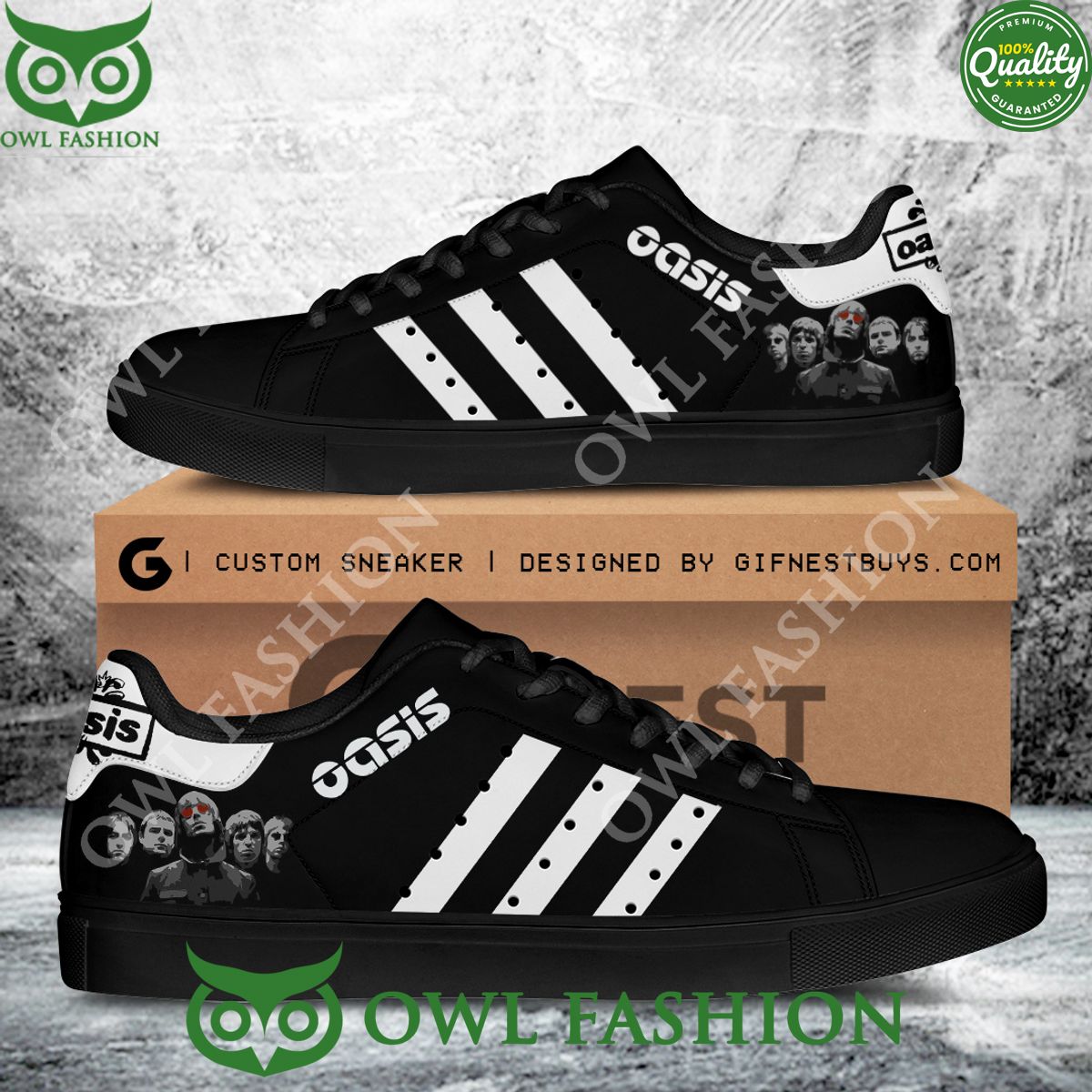 oasis band music inspired black stan smith shoes 1 QxZty.jpg