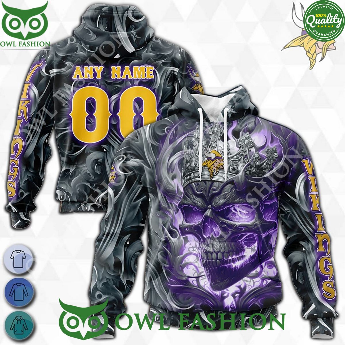 personalized minnesota vikings the purple and gold skull crown special hoodie shirt 1 Dnisl.jpg