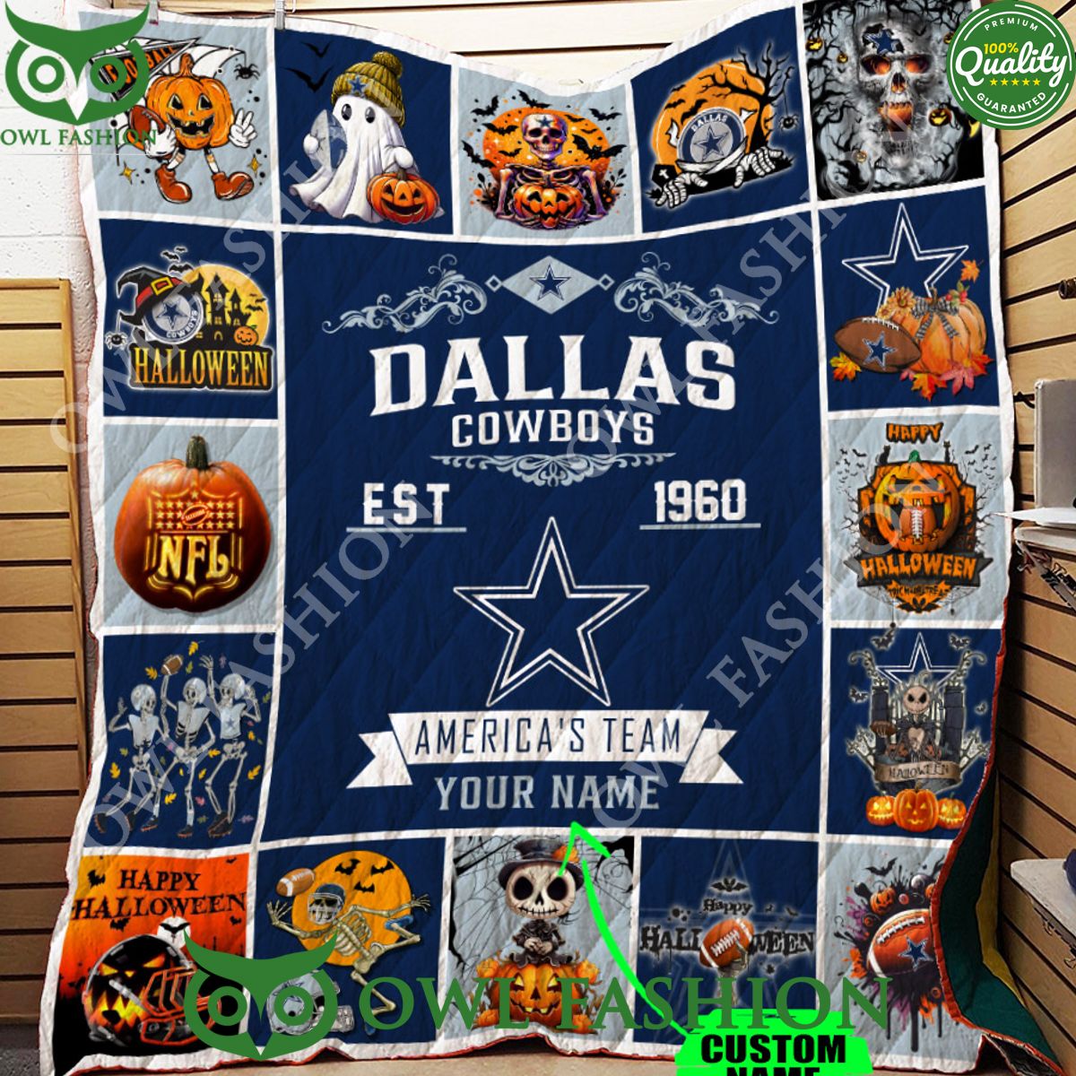 halloween pumpkins nfl dallas cowboys custom name quilt blanket 1 uHlk2.jpg